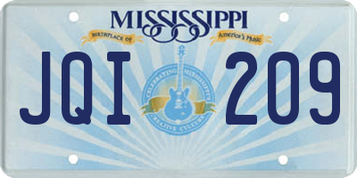 MS license plate JQI209
