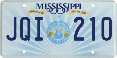 MS license plate JQI210