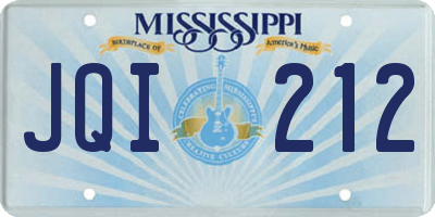 MS license plate JQI212