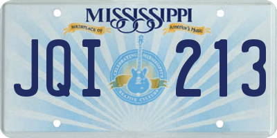 MS license plate JQI213