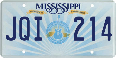 MS license plate JQI214