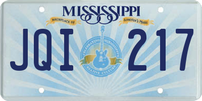 MS license plate JQI217