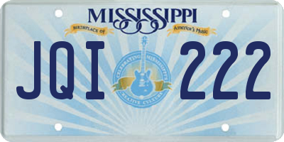 MS license plate JQI222