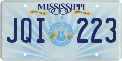 MS license plate JQI223