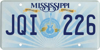 MS license plate JQI226