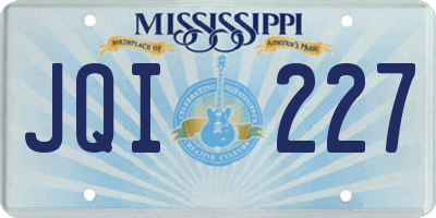 MS license plate JQI227