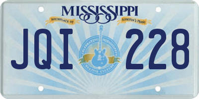 MS license plate JQI228