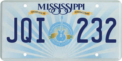 MS license plate JQI232