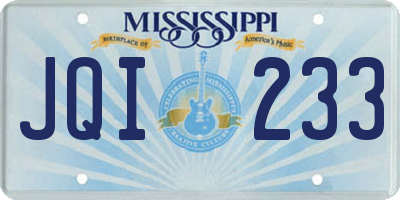 MS license plate JQI233