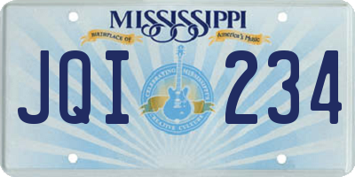MS license plate JQI234