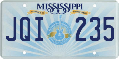 MS license plate JQI235