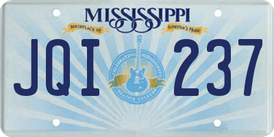 MS license plate JQI237