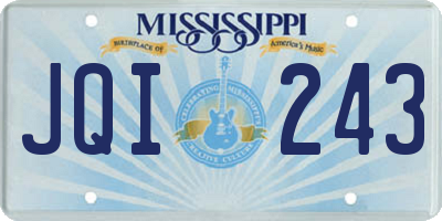 MS license plate JQI243