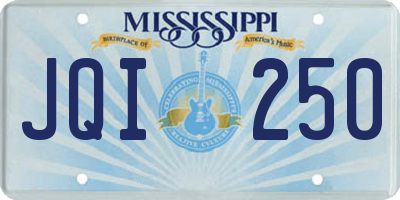 MS license plate JQI250
