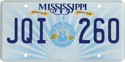 MS license plate JQI260