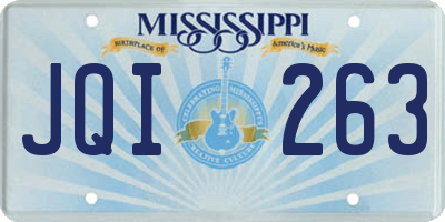 MS license plate JQI263