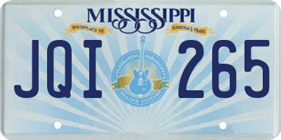 MS license plate JQI265