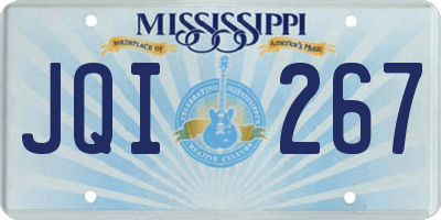 MS license plate JQI267