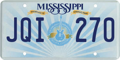 MS license plate JQI270