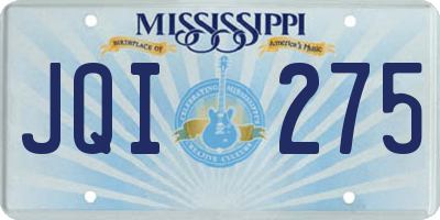 MS license plate JQI275