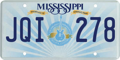 MS license plate JQI278