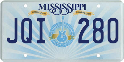 MS license plate JQI280