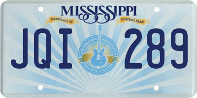 MS license plate JQI289