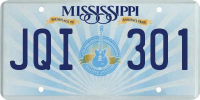 MS license plate JQI301