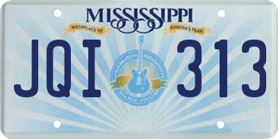 MS license plate JQI313