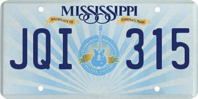 MS license plate JQI315