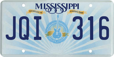 MS license plate JQI316