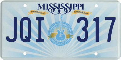 MS license plate JQI317