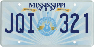 MS license plate JQI321