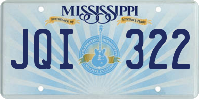 MS license plate JQI322