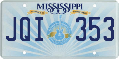 MS license plate JQI353