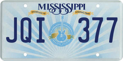 MS license plate JQI377