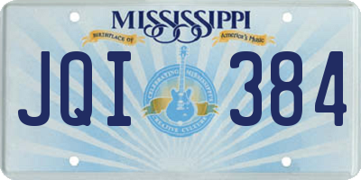 MS license plate JQI384