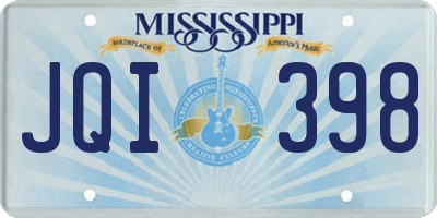 MS license plate JQI398