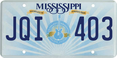 MS license plate JQI403