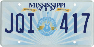 MS license plate JQI417