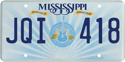 MS license plate JQI418