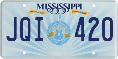 MS license plate JQI420