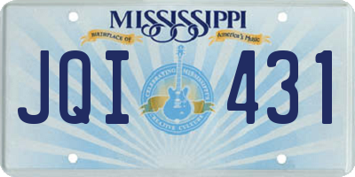 MS license plate JQI431