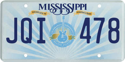 MS license plate JQI478