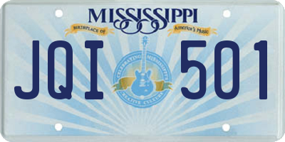 MS license plate JQI501