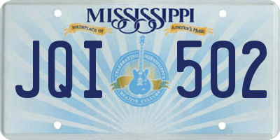 MS license plate JQI502