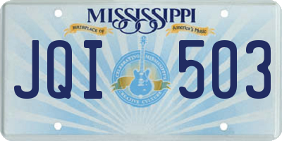 MS license plate JQI503