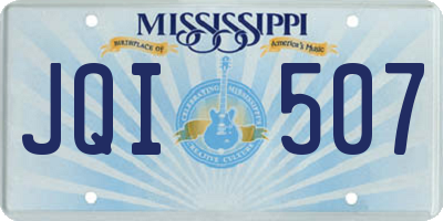 MS license plate JQI507