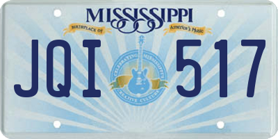 MS license plate JQI517
