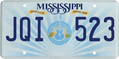 MS license plate JQI523